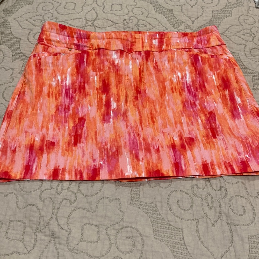 Orange and fuscia skort